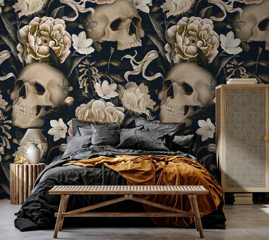 SKULLS & FLOWERS CASTLE WALL IN THE SKY